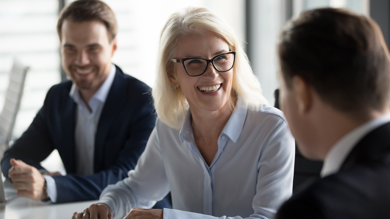 A woman in a meeting