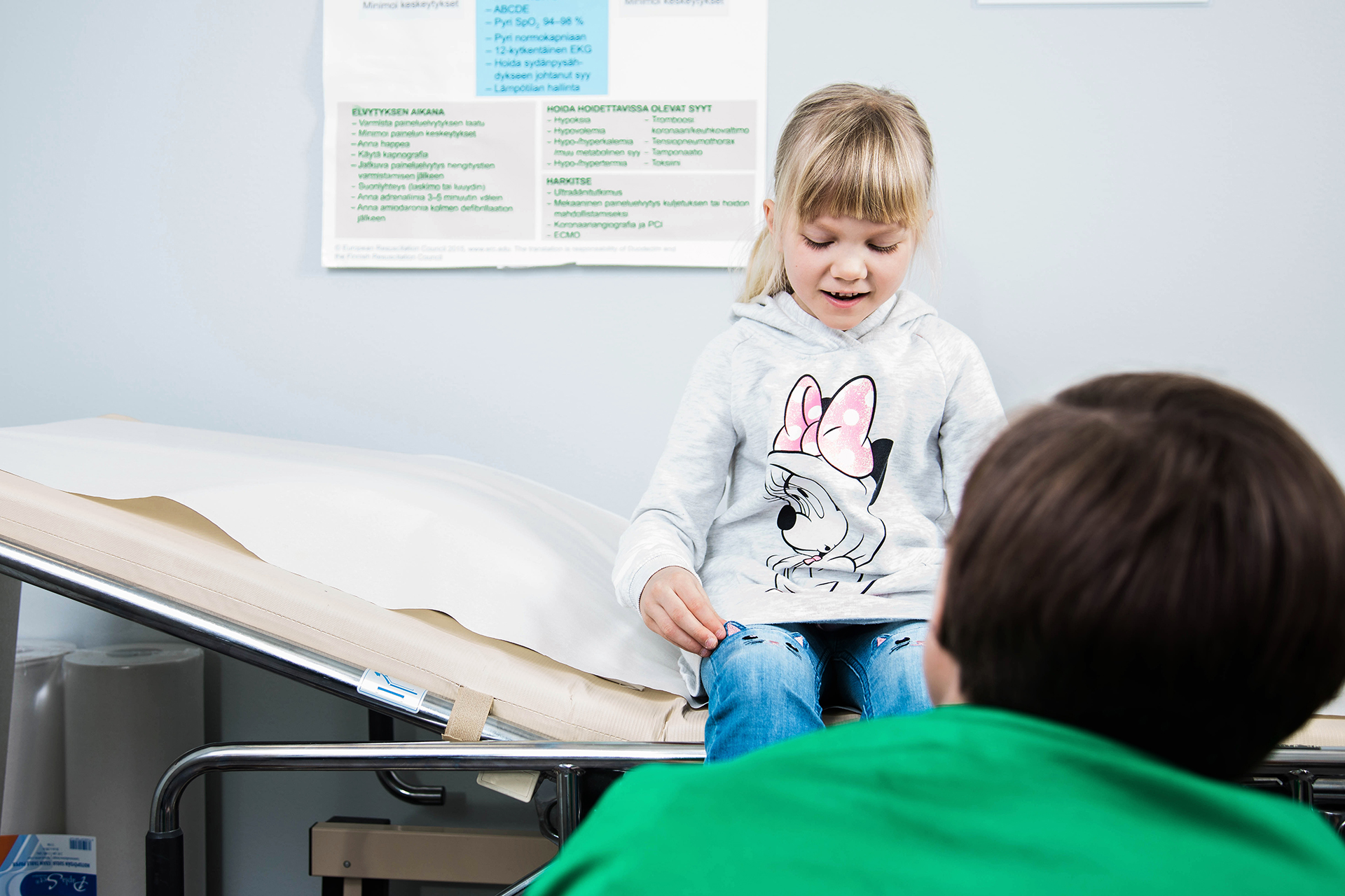 At the child health clinic, your child is examined by a paediatrician