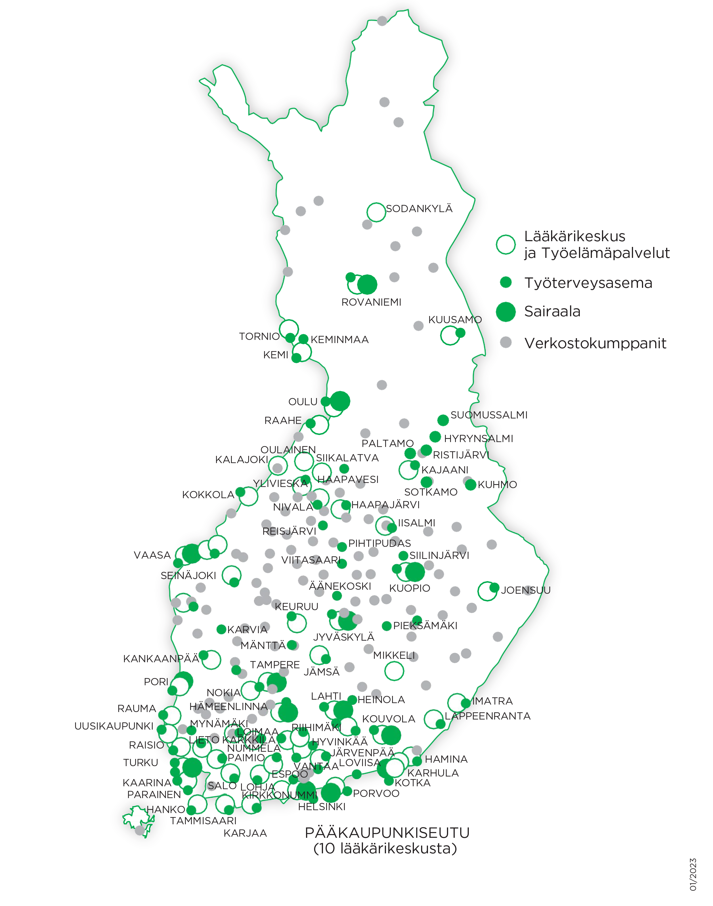 Mehiläisen toimipisterkartta